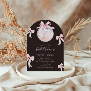 Invitación Giro rosa arcos brillantes Disco Ball Ducha de nov