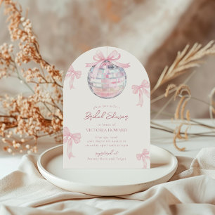 Invitación Giro rosa arcos brillantes Disco Ball Ducha de nov