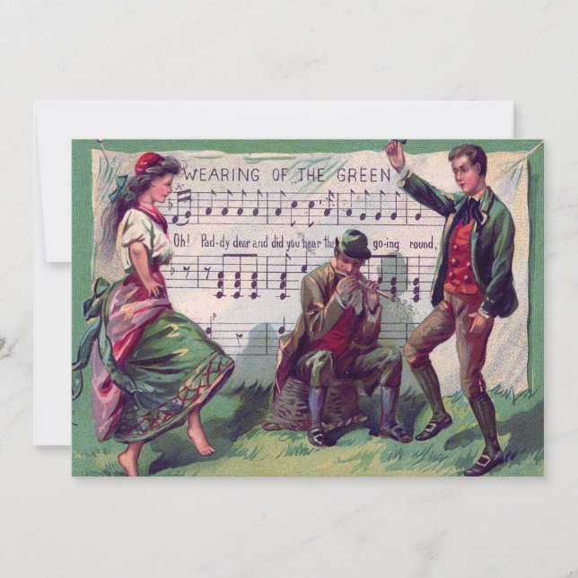 Invitación Gitano irlandés con el uso de la Jig Verde (Anverso)