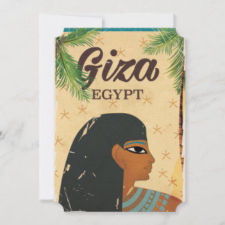 Invitación Giza, afiche de viajes al estilo vintage de Egipto