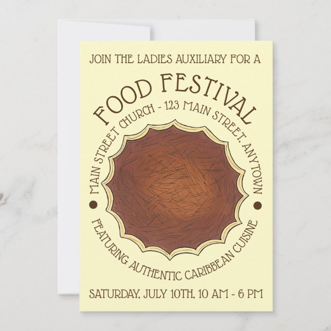 Invitación Gizzada Coco Caribeño Jamaiquino Custard Tart (Anverso)