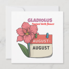Invitación Gladiolus - Flor de Cumpleaños de Agosto