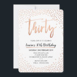 Invitación GLAM 30º CUMPLEAÑOS FIESTA rosa de oro Confeti inv<br><div class="desc">NOTA - EL EFECTO DE RELIEVE METALIZADO DORADO ROSA ES UNA FOTO IMPRESA. Un diseño de invitación muy elegante para tu 30TH. Wow a tus amigos y familia con este pequeño número ;D TIP: 1. Para cambiar/mover gráficos, pulse el botón "personalizar". 2. También puede cambiar las fuentes y añadir más...</div>