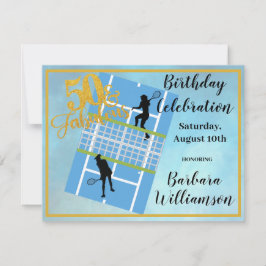 Invitación Glam 50 y el fabuloso Fiesta de la escena de tenis