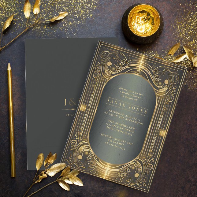 Invitación Glam Art Deco Boda Bridal Shower ID1033 (Subido por el creador)