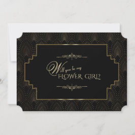 Invitación Glam Art Deco Gran Gatsby Be My Flower Girl