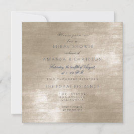 Invitación Glam Beige Ivory Velvet Bridal Shower