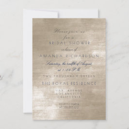 Invitación Glam Beige Ivory Velvet Bridal Shower