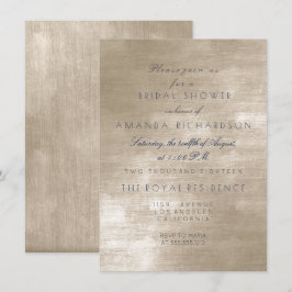 Invitación Glam Beige Ivory Velvet Bridal Shower