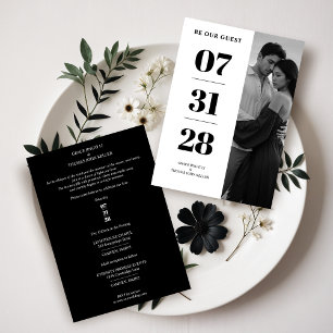Invitación Glam Black & White Enchanting Delicate Minimal