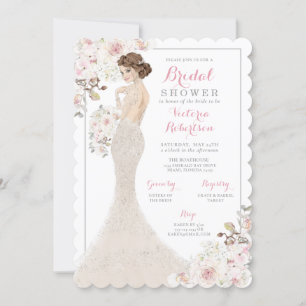 Invitación Glam Bride en una sirena en una ducha de novia