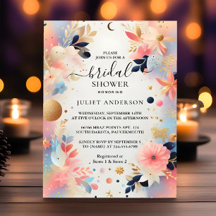 Invitación Glam Bright Pastel Ombre Purpurina Bridal Shower