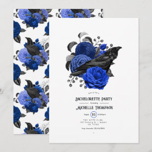 Invitación Glam Burgundy Raven Gothic Bachelorette Party