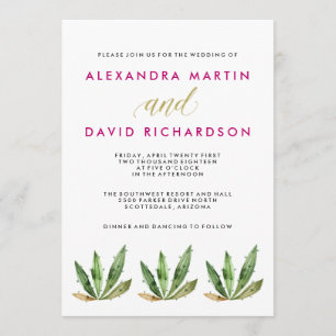 Invitación Glam Cactus Boda