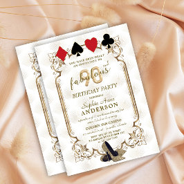 Invitación Glam Casino Art Deco 90 y fabuloso cumpleaños