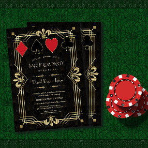 Invitación Glam Casino Royale Great Gatsby Bacheler Party