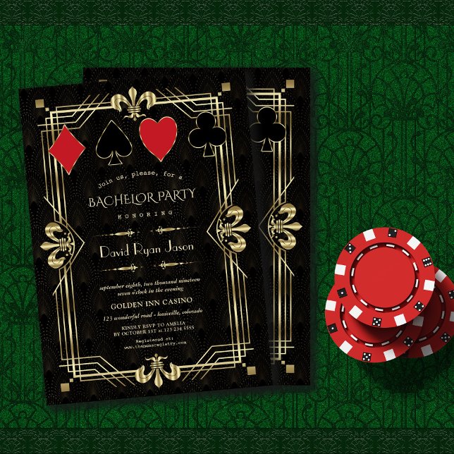 Invitación Glam Casino Royale Great Gatsby Bacheler Party (Subido por el creador)