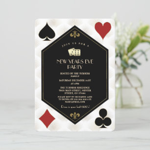 Invitación Glam Casino Vegas Gold Gatsby Nochevieja