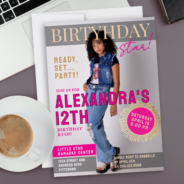 Invitación Glam Celebrity Magazine Cover Breaking News Photo (Subido por el creador)