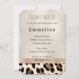 Invitación Glam Champagne Cream Leopard