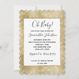 Invitación Glam Champagne Gold Glitzy Sparkle