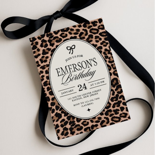 Invitación Glam Cheetah Print Birthday Party (Subido por el creador)