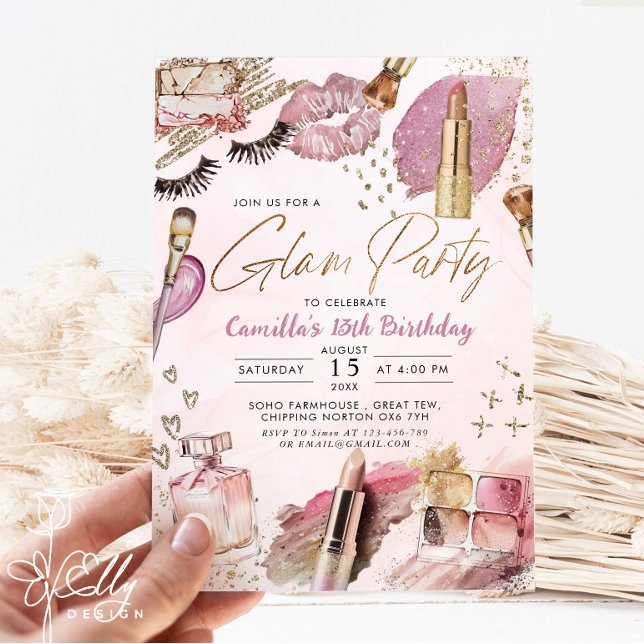 Invitación Glam Chica Birthday Spa Fiesta (Subido por el creador)
