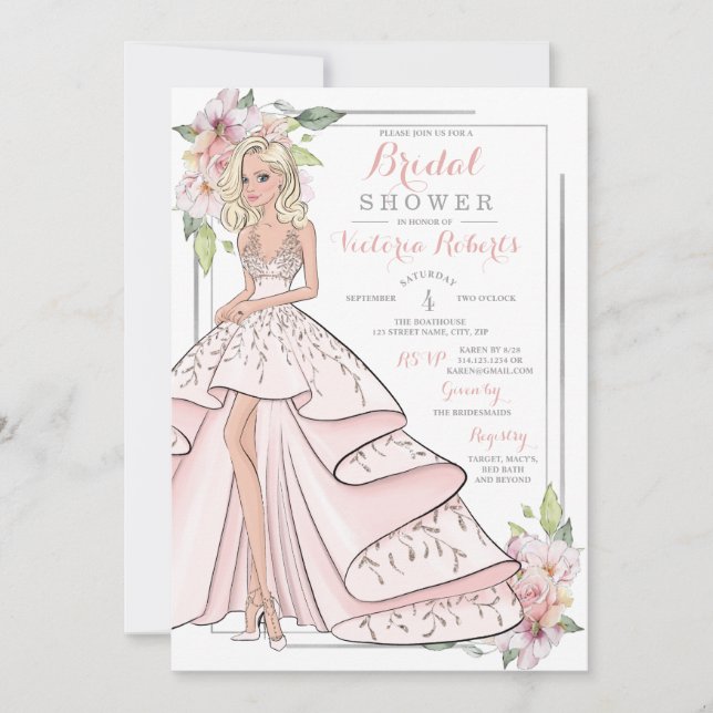 Invitación Glam Chica Bridal Shower (Anverso)