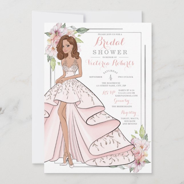 Invitación Glam Chica Bridal Shower (Anverso)