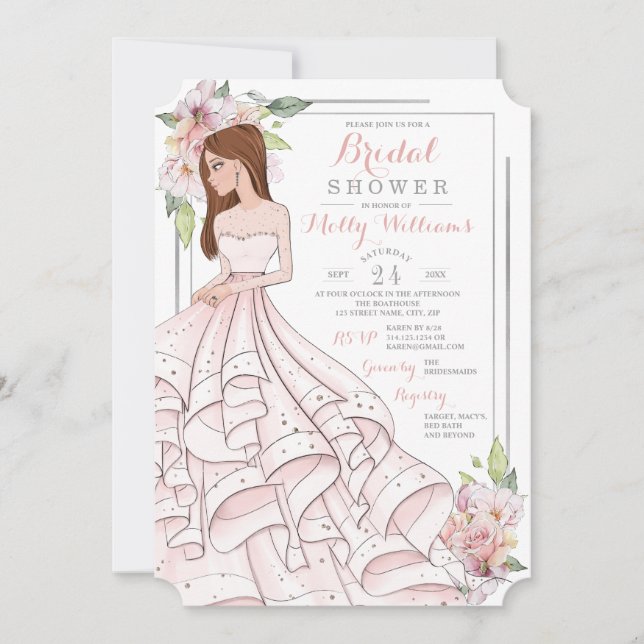 Invitación Glam Chica Bride Bridal Shower (Anverso)
