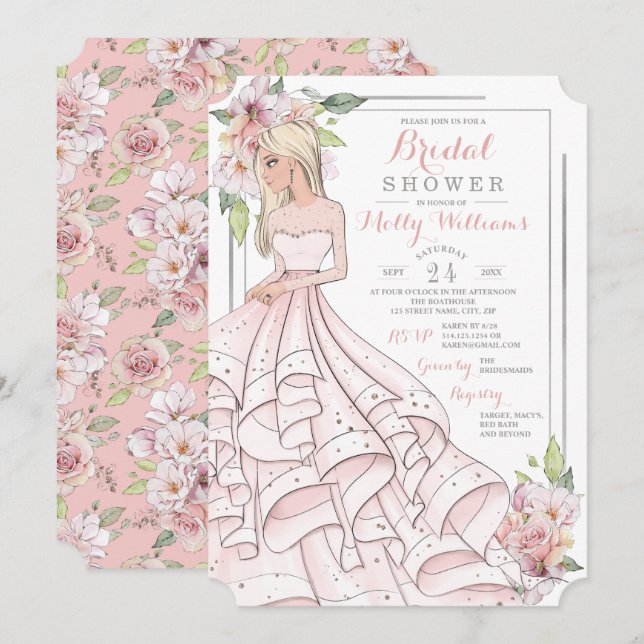 Invitación Glam Chica Bride Bridal Shower (Anverso / Reverso)