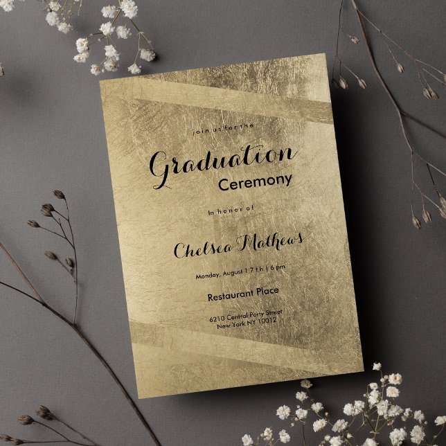 Invitación Glam classy luxury gold geometrical Graduation (Glam classy luxury gold geometrical Graduation )