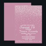 Invitación Glam Confetti moderno dulce 16 cumpleaños<br><div class="desc">Celebre con estilo con estas invitaciones a la fiesta de cumpleaños. Este diseño es fácil de personalizar con la redacción de su evento especial y sus invitados estarán encantados cuando reciban estas fabulosas invitaciones.</div>