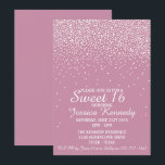 Invitación Glam Confetti moderno dulce 16 cumpleaños<br><div class="desc">Celebre con estilo con estas invitaciones a la fiesta de cumpleaños. Este diseño es fácil de personalizar con la redacción de su evento especial y sus invitados estarán encantados cuando reciban estas fabulosas invitaciones.</div>