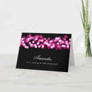 Invitación Glam de Hollywood rosa sé mi dama de honor