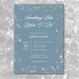 Invitación Glam Diamond Moderno Algo Ducha Azul Bridal