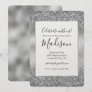 Invitación Glam Esparkle Silver