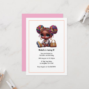 Invitación Glam Fashion Doll Birthday