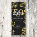 Invitación Glam Floral 50th Birthday Program Gold Black Menu<br><div class="desc">Elegante diseño "Programa de fiesta de cumpleaños" con Arreglo floral en oro con texto personalizado.</div>