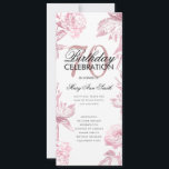 Invitación Glam Floral 70th Birthday Program Rosa Gold<br><div class="desc">Elegante "Programa de Fiesta de Cumpleaños" con Arreglo Floral en Rosa Oro con texto personalizado.</div>