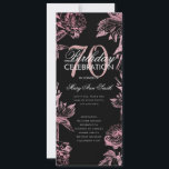 Invitación Glam Floral 70th Birthday Program Rosa Gold Black<br><div class="desc">Elegante "Programa de Fiesta de Cumpleaños" con Arreglo Floral en Rosa Oro con texto personalizado.</div>