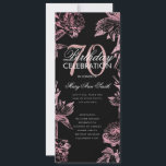 Invitación Glam Floral 70th Birthday Program Rosa Gold Black<br><div class="desc">Elegante "Programa de Fiesta de Cumpleaños" con Arreglo Floral en Rosa Oro con texto personalizado.</div>