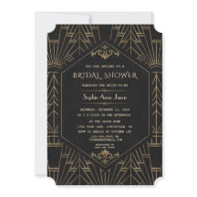 Glam Gold Black Great Gatsby 20s Bridal Shower