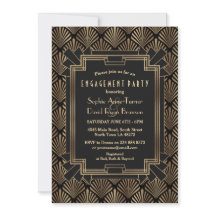 Glam Gold Black Great Gatsby Engagement Party
