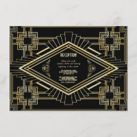 Glam Gold Black Great Gatsby Wedding Recepción