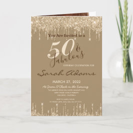 Invitación Glam Gold Drips 50 y fiesta de cumpleaños de Fab
