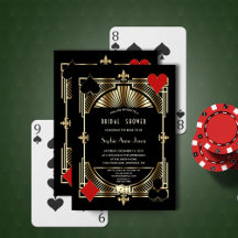 Glam Gold Fleur-de-lis Gatsby Style Bridal Shower