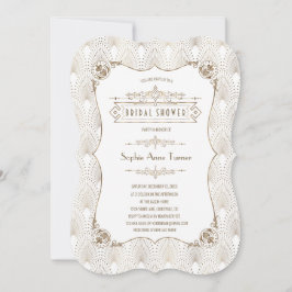 Invitación Glam Gold Fleur-de-lis Great Gatsby Bridal Shower