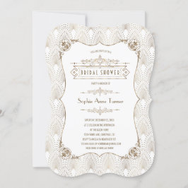 Invitación Glam Gold Fleur-de-lis Great Gatsby Bridal Shower