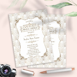 Invitación Glam Gold Fleur-de-lis Roaring ducha de novias de 